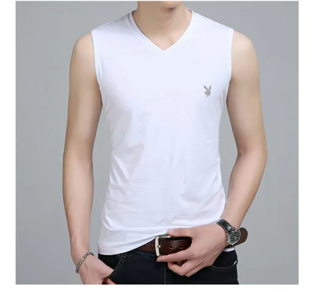 Thương hiệu áo vest thể thao nam vest vai cá tính cotton màu trơn không tay áo thun phiên bản Hàn Quốc tự vắt mồ hôi vest - Áo vest cotton