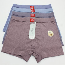 Three-tip underpants mens flat angle pants high waist Develvet color yarn big code pure color Modale high-end four-corner shorts 3091