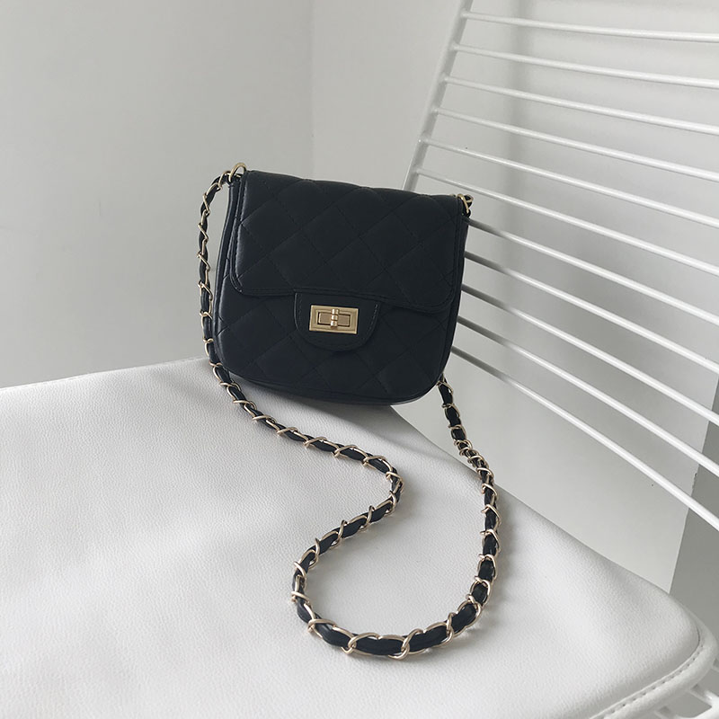 2019mini phiên bản tiếng Hàn mới của khóa đơn giản mini in hình chuỗi mini hình thoi Túi nhỏ hình vuông - Túi xách nữ túi da nữ