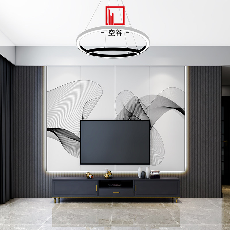 Valley custom home background wall 2021 new finished wall parking room TV background wall modern simple