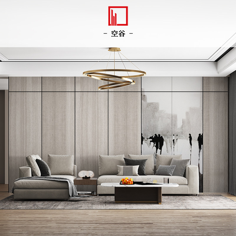 Empty Valley Custom Home Background Wall 2021 New Finishes Wall Panel Hardwrap Living-room Sofa Background Wall Modern Brief