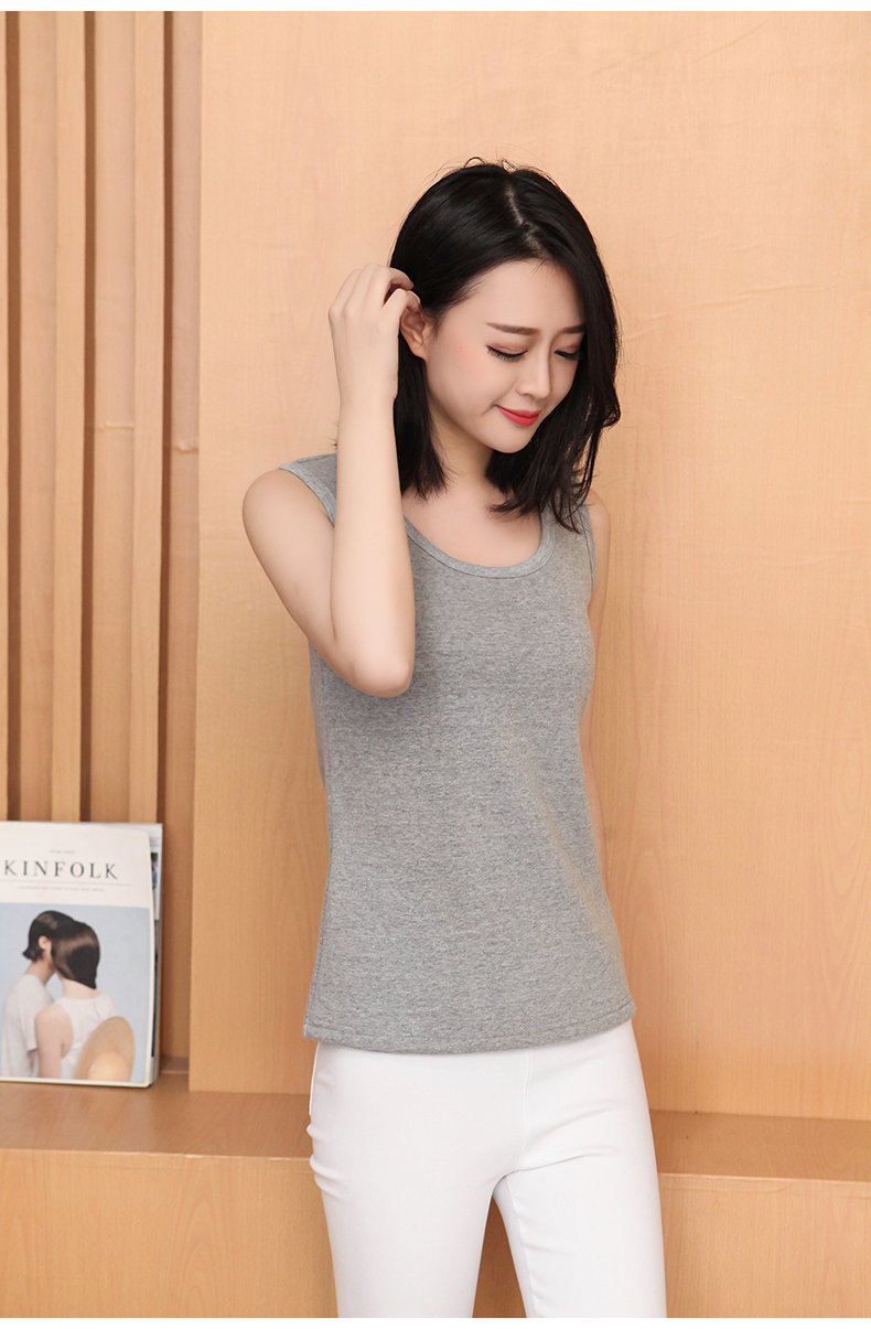 Áo ấm nữ dày cộng với nhung mùa đông bó sát đồ lót cotton bó sát áo sơ mi cỡ lớn không tay áo giữ nhiệt nữ uniqlo nhật	
