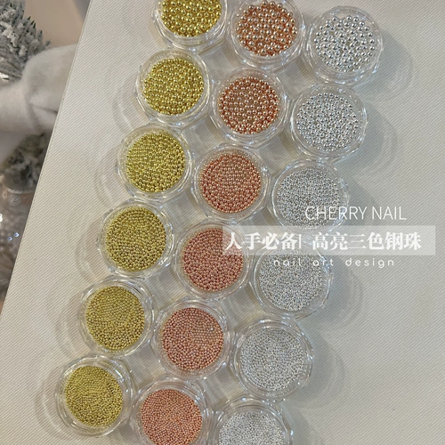 Украшение для ногтей для маникюра, ювелирное украшение, бусины, металлический аксессуар, не выцветает, 0.6mm, 2.0mm