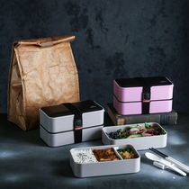 Coronso Canton box can be microwave oven heated Japanese split lunch box to work with Rice student dining hall lunch box