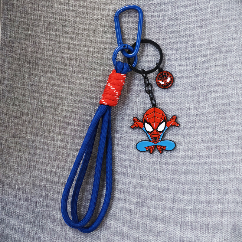 Spider-Man Movie Merchandise Keychain Spider Logo Cartoon Metal Car Keychain Pendant Student Bag Accessory