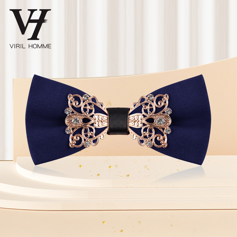 Men's groom bridegroom red collar tie male wedding wedding suit shirt Inlen upscale Korean bow tie women's wave