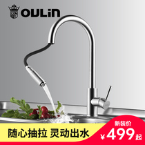 Olin kitchen wash basin faucet hot and cold pull type kitchen stainless steel faucet rotatable CFL002