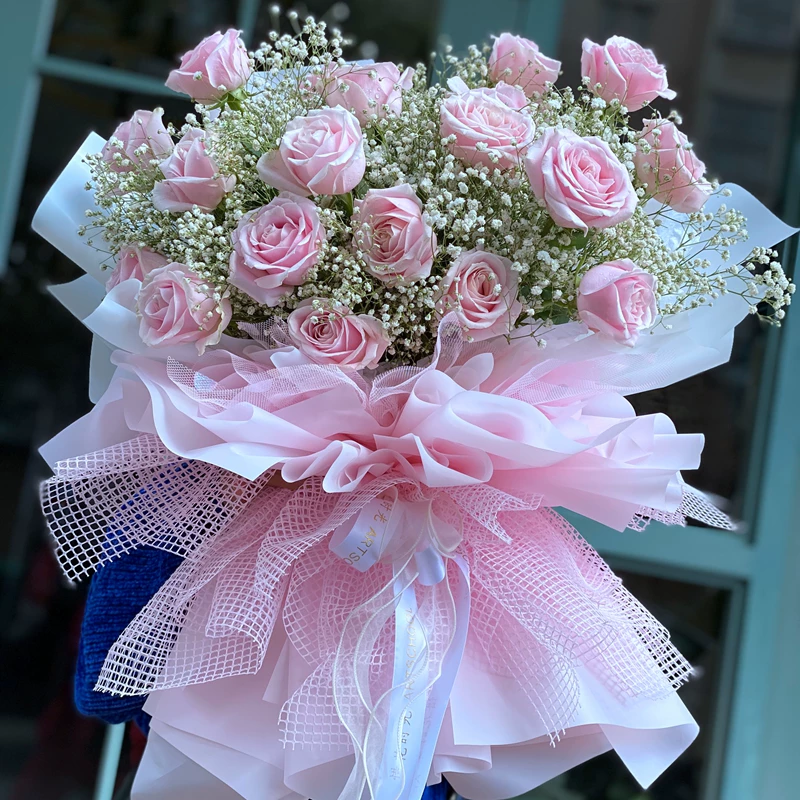 Korean bouquet flower art hard yarn net flower outer layer material flower shop Gege high-end packaging paper material