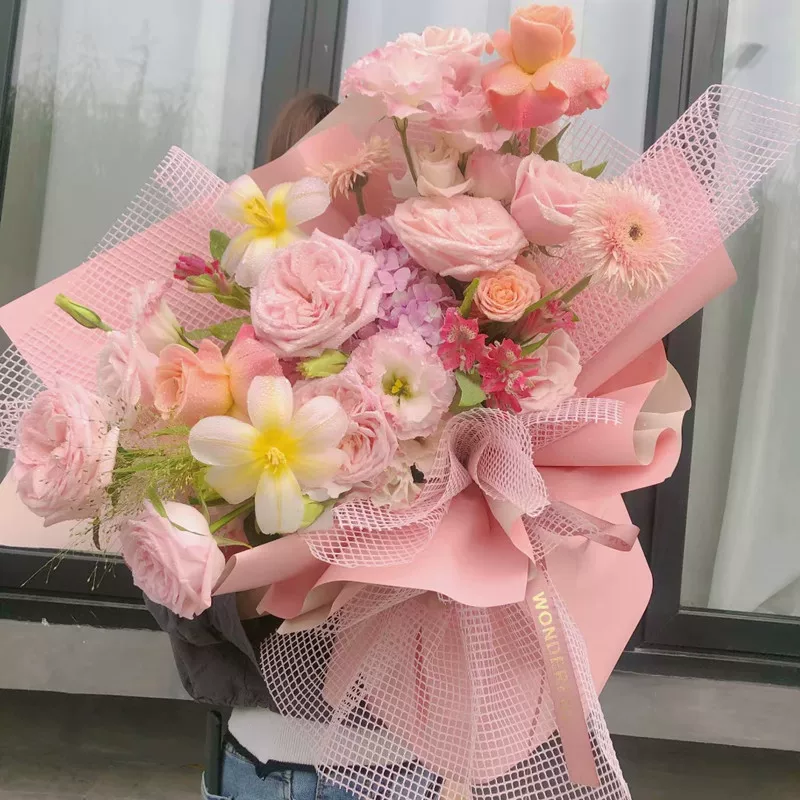 Korean bouquet flower art hard yarn net flower outer layer material flower shop Gege high-end packaging paper material