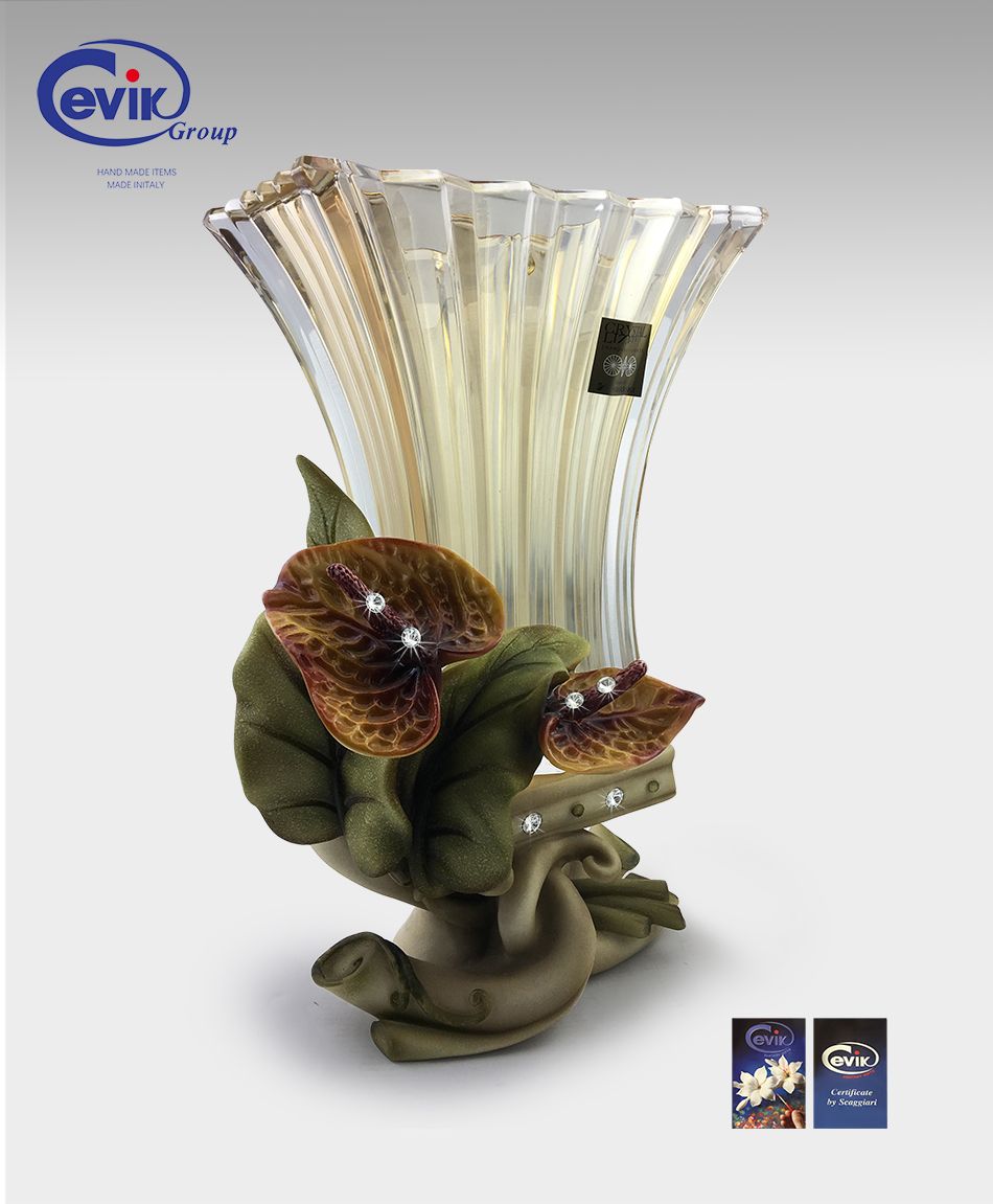 Italian original import MURANO high-end luxury European-style crystal vase decoration villa living room hotel interior