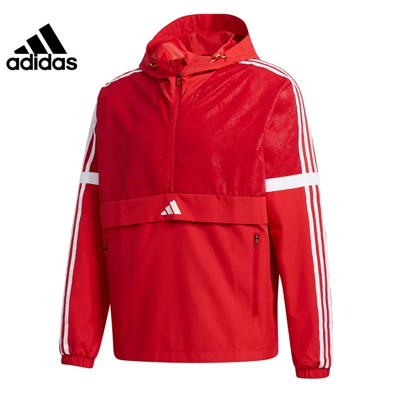 Мужская куртка Adidas с тремя полосками, полузастегивающая ветровка H39244 FI0618 GF4047