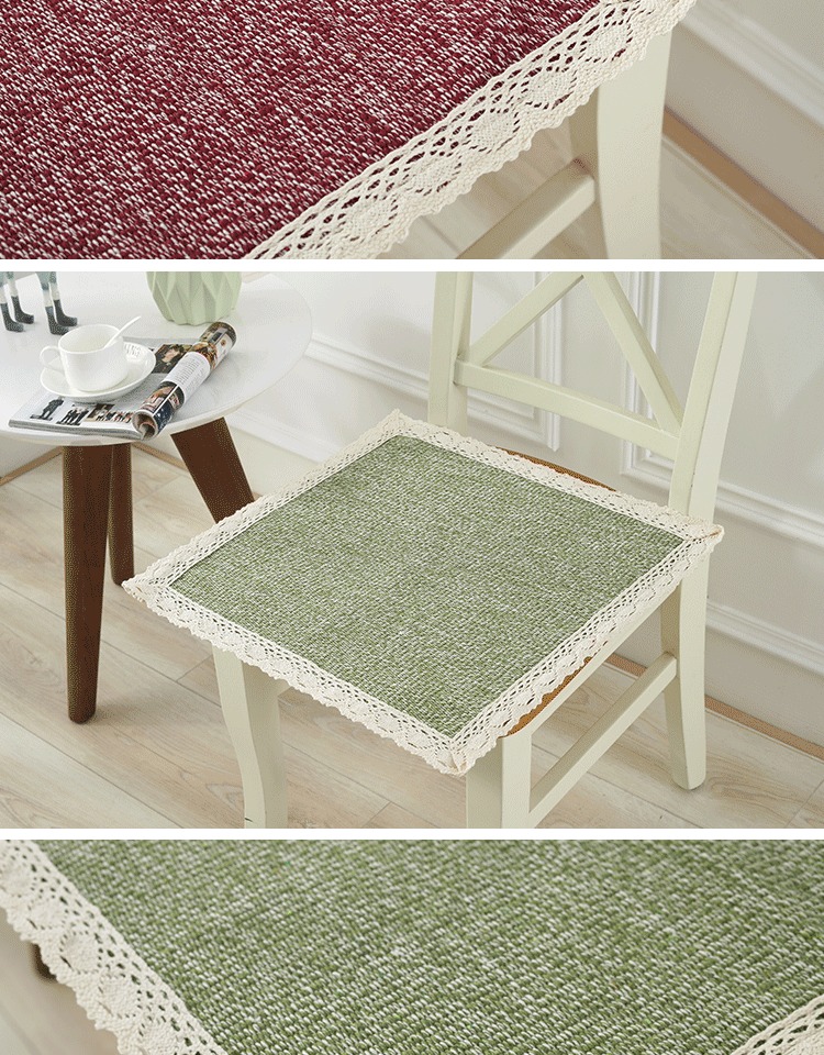 Cotton lanh bàn ghế đệm châu Âu chống trượt ghế sinh viên dây đai thoáng khí dây vải bốn mùa - Ghế đệm / đệm Sofa mút sofa