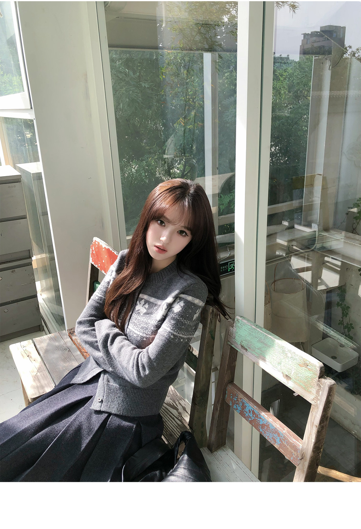 라운드 넥 오픈 가디건 쇼트 스타일 공정한 섬 스웨터 여자 가을 겨울 슬림해 보이는 느긋한 바람 몸매 가꾸기 오픈 가디건 맨위 로드 중 상세 이미지 25
