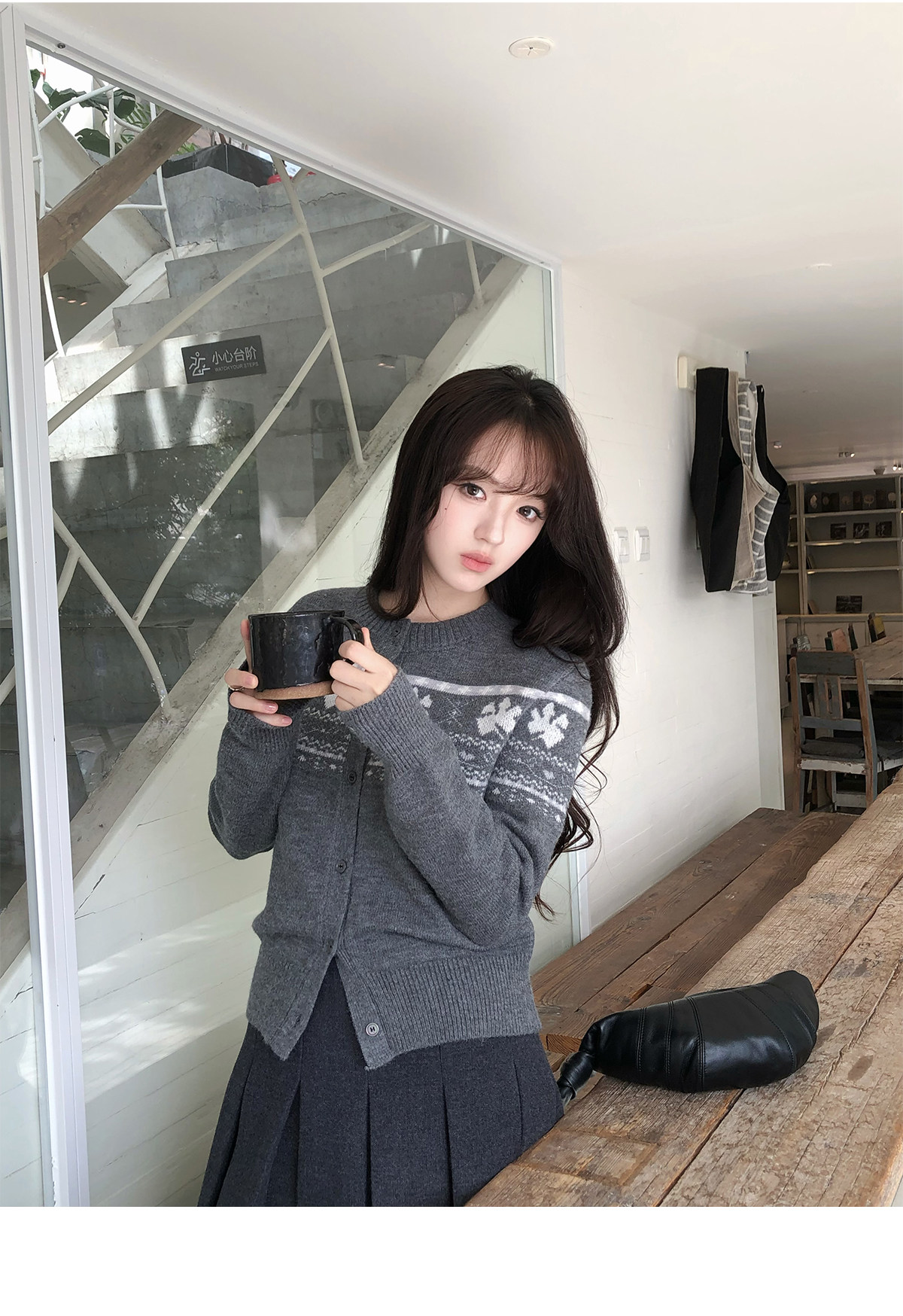 라운드 넥 오픈 가디건 쇼트 스타일 공정한 섬 스웨터 여자 가을 겨울 슬림해 보이는 느긋한 바람 몸매 가꾸기 오픈 가디건 맨위 로드 중 상세 이미지 19