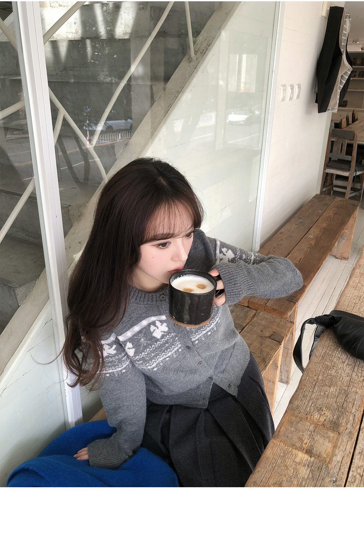라운드 넥 오픈 가디건 쇼트 스타일 공정한 섬 스웨터 여자 가을 겨울 슬림해 보이는 느긋한 바람 몸매 가꾸기 오픈 가디건 맨위 로드 중 상세 이미지 20