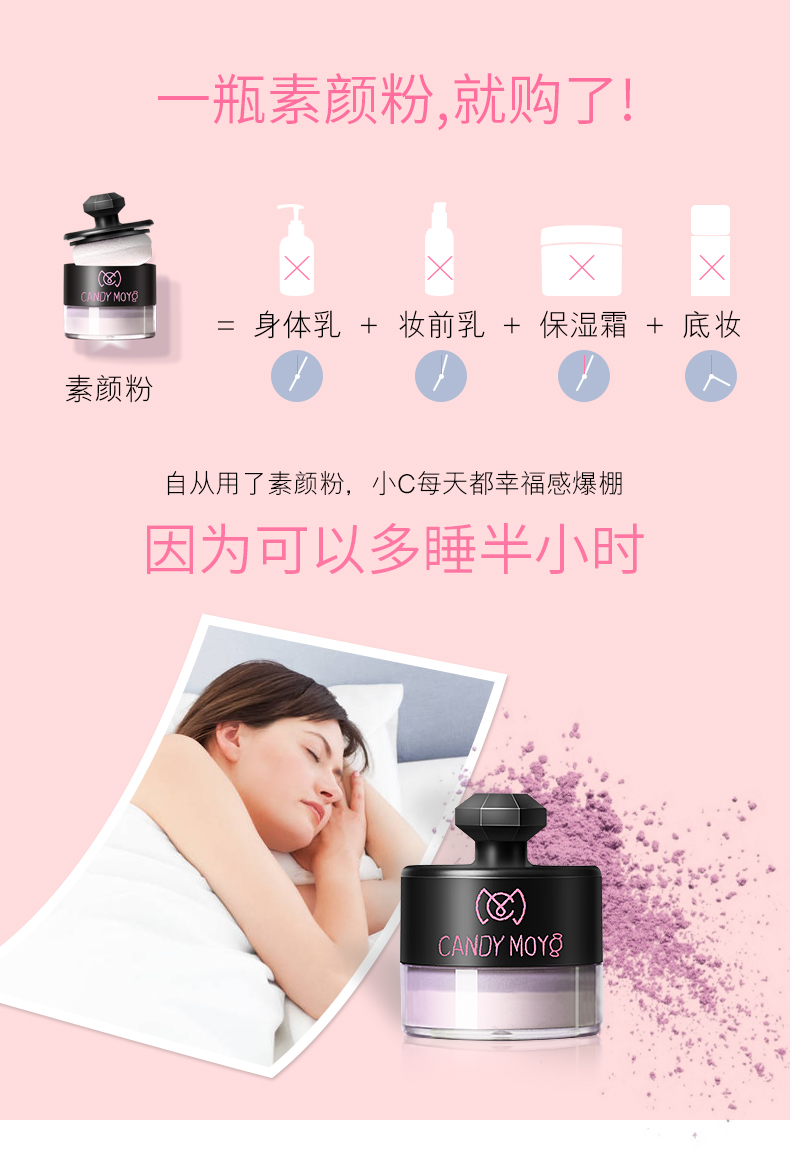 CandyMoyo NET Red Pigment Powder No Bleach Goodnight Powder Control Oil Moisturing Lasting Makeup Powder Loose Powder phấn phủ karadium