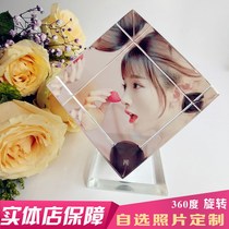 Photo rotating DIY set to make ornaments customized photo setting personality birthday gift Jiaxin three Bean Cube