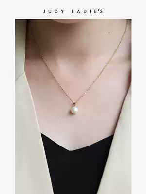 judy niche design 14K gold package natural freshwater pearl necklace female perfect circle flawless pearl pendant choker