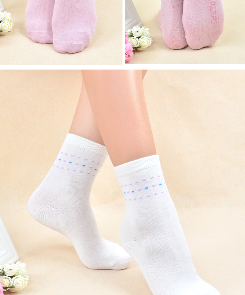 Cotton Văn hóa Bít tất Phụ nữ Sợi tre Bít tất Phụ nữ Vớ Vớ Phụ nữ Bình thường Mùa thu và Mùa đông Dày LT tất nike
