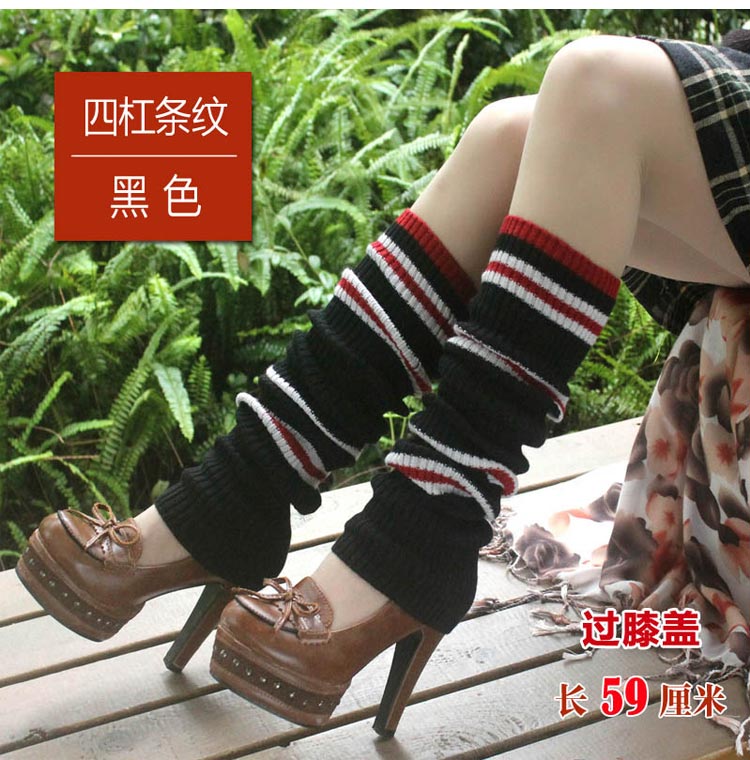 Legging vớ của phụ nữ trên đầu gối vớ chân vớ vớ thời trang đan len chân mùa đông ấm áp đặt vớ vớ vớ