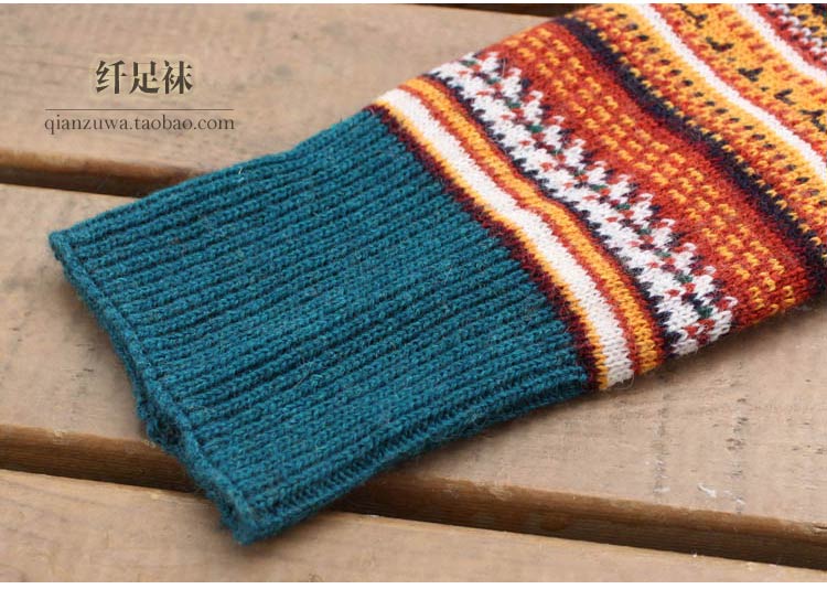 Mùa đông vớ vớ legging chân ấm ức len dày nữ mùa thu và chân mùa đông bộ len dệt kim khởi động chân ấm vớ bàn