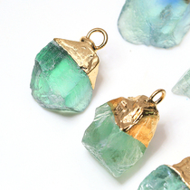 Natural conformable green fluorite pendant for men and women simple and fashionable pendant jewelry rough stone great gift