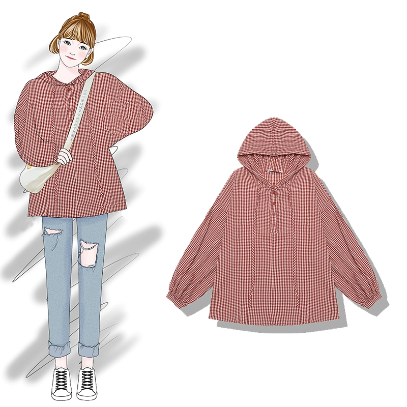 Banana Banana 2018 thu đông mới áo sơ mi kẻ sọc nữ sinh viên chic áo sơ mi cổ chữ v áo sơ mi croptop