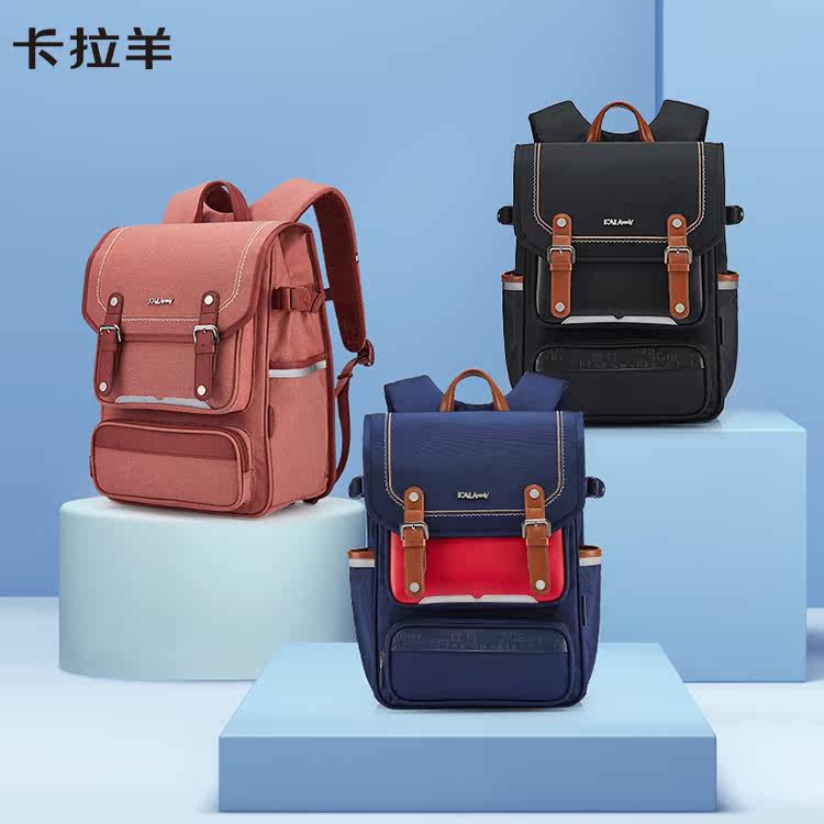 Cara sheep backpack female middle school student schoolbag male junior high school student high school student large capacity new simple and lightweight backpack