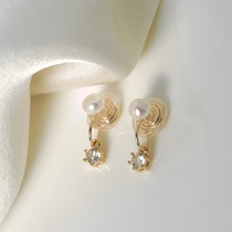 Focus on no ear hole ~ freshwater pearl ear clip female cushion clip advanced sense French elegant earrings simple earrings