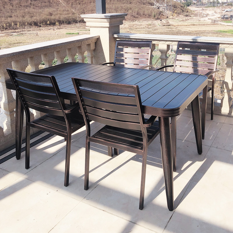 Outdoor table and chairs outdoor villa Courtyard open-air balcony table and chairs Cast aluminium casual table and chairs combined full aluminium alloy table and chairs