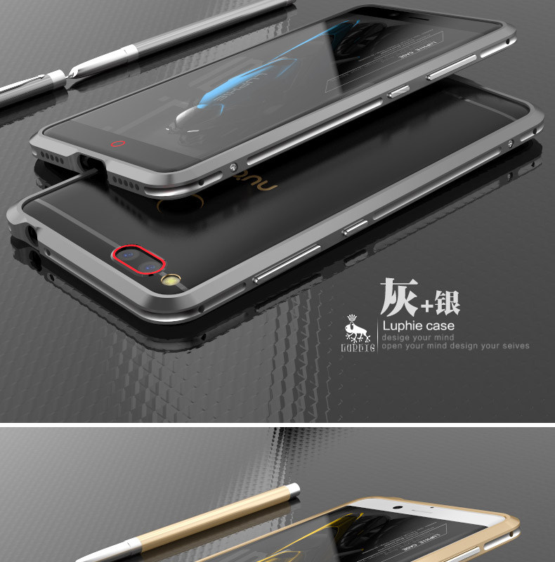 Luphie Bicolor Blade Sword Slim Light Aluminum Bumper Metal Shell Case for ZTE nubia Z17 mini