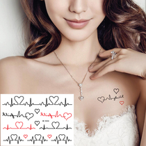 Hipster sexy personality arm flower arm wrist face couple electric wave electrocardiogram tattoo stickers waterproof men and women K056
