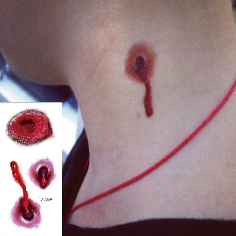 Halloween tattooed with an arm scar on his chest, scar wound male and female, dead body tattooed post, waterproof LW069