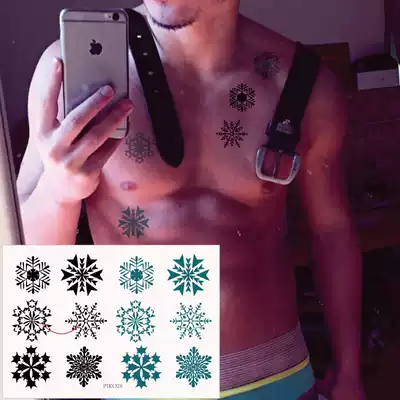 Hipster sexy totem arm wrist black two-color multi-picture Ice Flower snowflake tattoo sticker waterproof durable P029