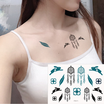 Little fresher personality Cute Blue Black Leaky Nets the Rabbit Feather Trape tattoo Tattoo Sticker waterproof Persistent P071