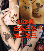 3D tattooed with default spider tattoo sticker Snake Tattoo Sticker scorpion Tattoo Patch Waterproof T19 Optional 3
