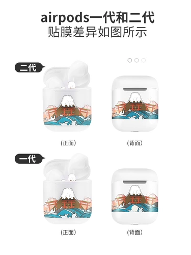 Apple, креативная наклейка, наушники, силиконовый беспроводной защитный чехол, мультяшная словарная карточка, второе поколение, bluetooth