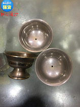 Nepal pure copper butter lamp white copper thickened water bowl lamp caliber 8 cm set