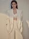 White wide-leg pants suit for women, high-end spring and autumn fashion goddess model, celebrity temperament, professional formal suit