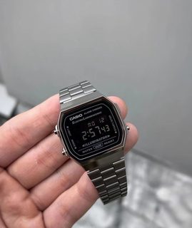 日本卡西欧反显CASIO防水潮流复古方块电子手表男女A168WGG-1B
