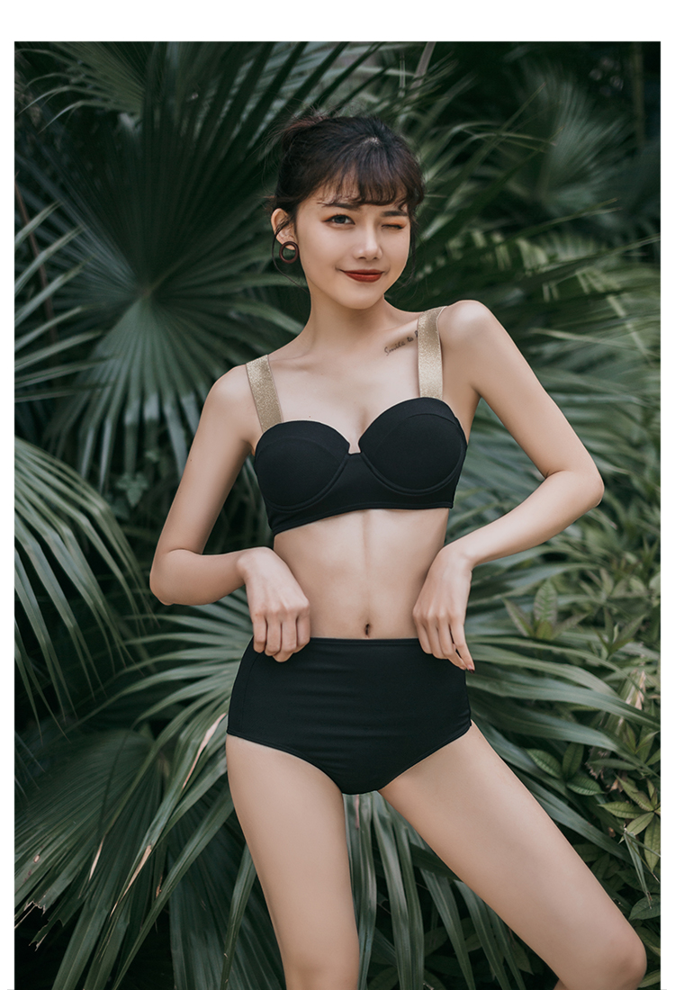 Đồ bơi hàn quốc nữ lưới đỏ eo cao bikini gợi cảm che bụng bị chẻ mỏng sinh viên bảo thủ mùa xuân nóng bỏng áo tắm - Bikinis áo choàng tắm biển