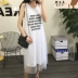 Mùa xuân và mùa hè phụ nữ ăn mặc modal váy đáy lớn đu quay Phiên bản Hàn Quốc của gạc tự canh áo dài váy hoang dã và béo - Váy dài