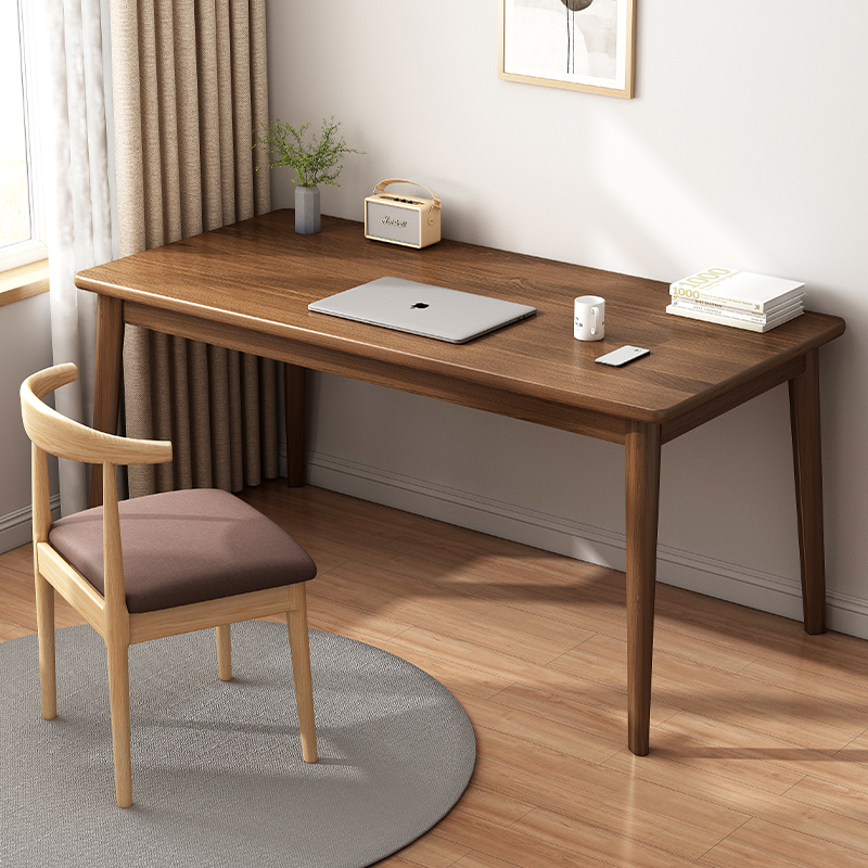 Desk Student Adult Home Writing Learning Desk Simple Rectangular Solid Wood Leg Table Bedroom Computer Desk-Taobao