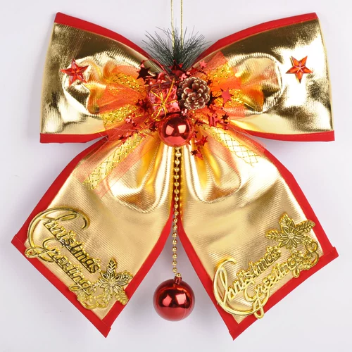 Рождественский золотой очень большой аксессуар с бантиком