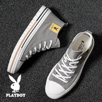 Flowers Playboy Mens Shoes High Help Canvas 2021 New Tide Board Shoes Han Edition Cloth Shoes Men Casual Tide Shoes 100 hitch