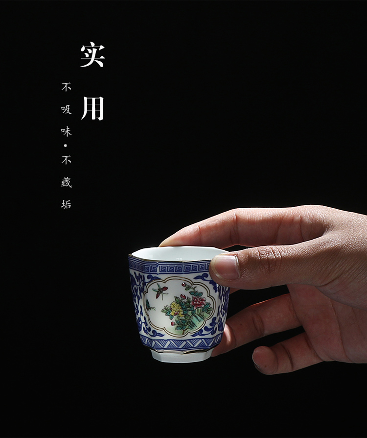 Kung Fu Tea Cup Ceramic Master Cup Trung Quốc Trà xanh và trắng Cup Cup Cup Cup Jingdezhen Bộ trà đặt Cup cá nhân bộ ấm chén uống trà cao cấp