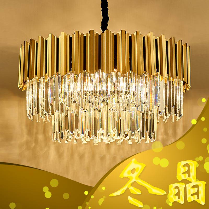 Living room light chandelierlamp modern minimalist water crystal light Luxurious Hotel Lamps Bedroom Villa Dining Room Atmospheric Luxurious Lamps