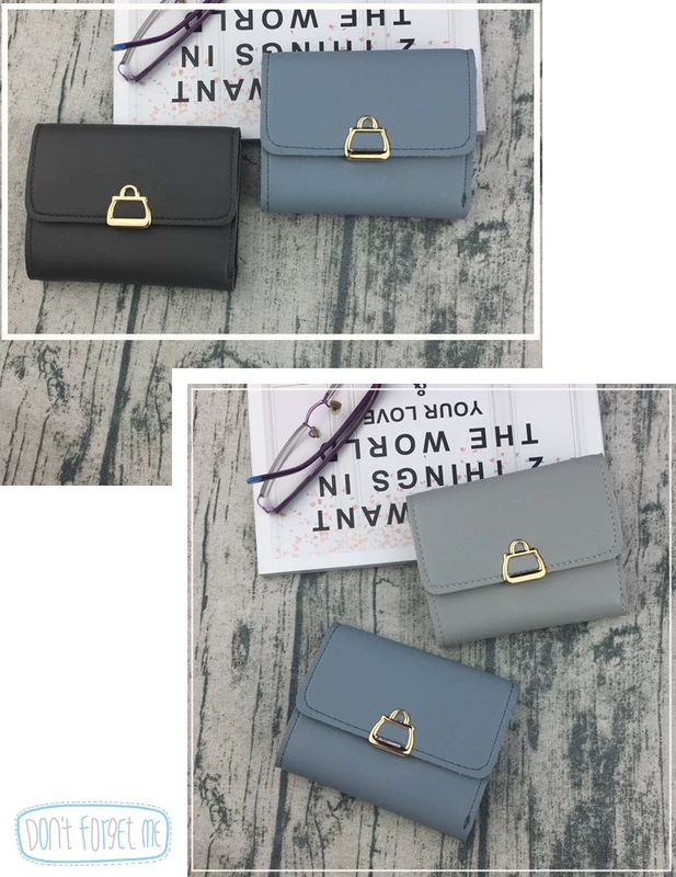 Trang trí kim loại nữ đơn giản retro màu rắn 30% ví nhỏ 2019 xu hướng mới ví ngắn