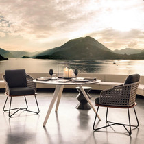 Rattan chair three-piece balcony leisure table and chair Villa courtyard open-air rope table and chair coffee table combination outdoor table and chair