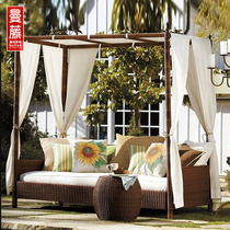 Outdoor Lying Bed Balcony Leisure Outdoor Patio Sofa Bed villa Swimming pool Lying Bed Rattan Bed beach Beach Bed Sunscreen